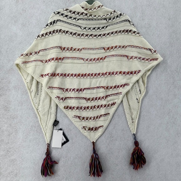 Dillards SweaterShawl Wrap One Size‎ Ivory Aztec Cardigan Cape NWT Flowy Knit - Picture 2 of 9